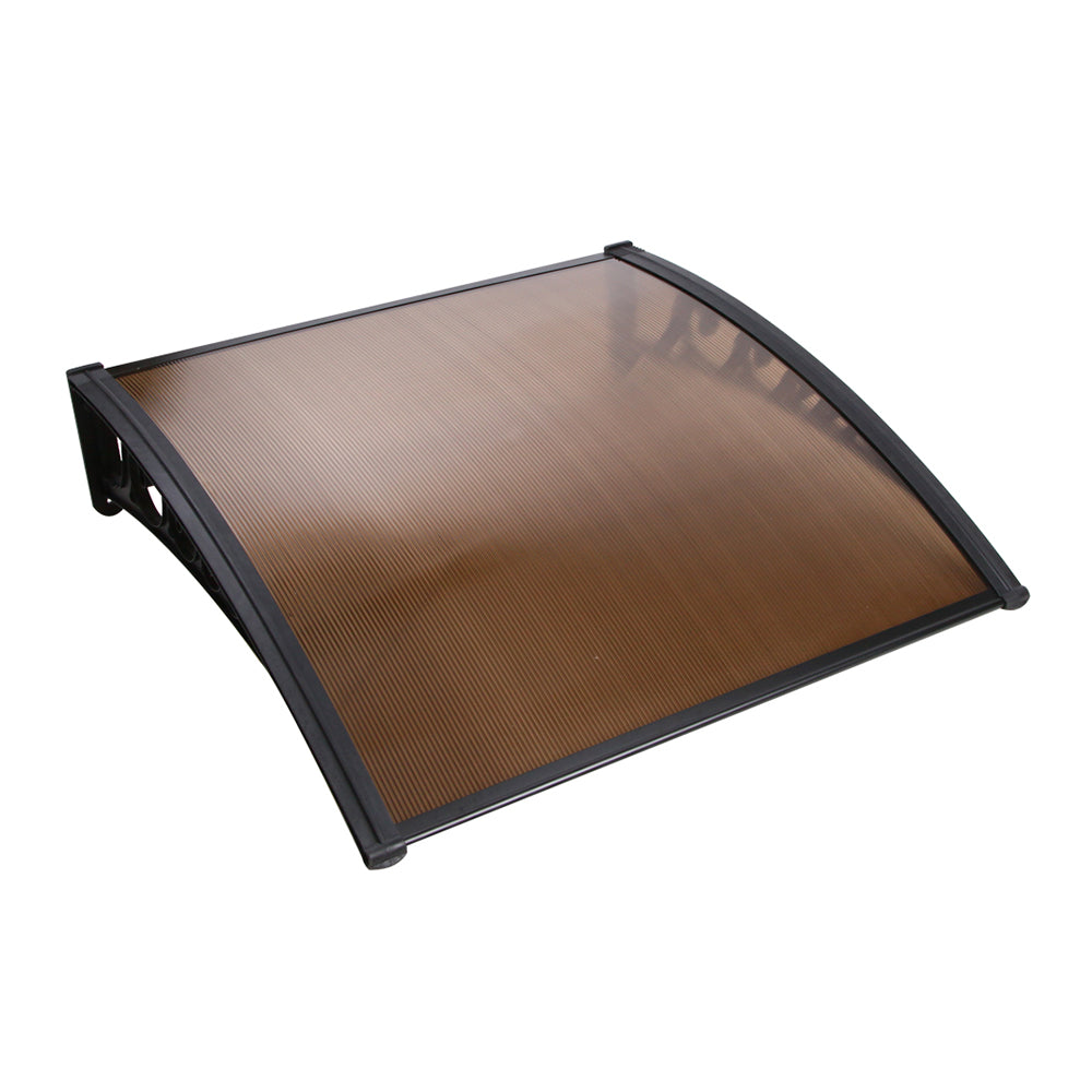 Instahut Window Door Awning? 1mx1m Brown Hollow Sheet Plastic Frame-0