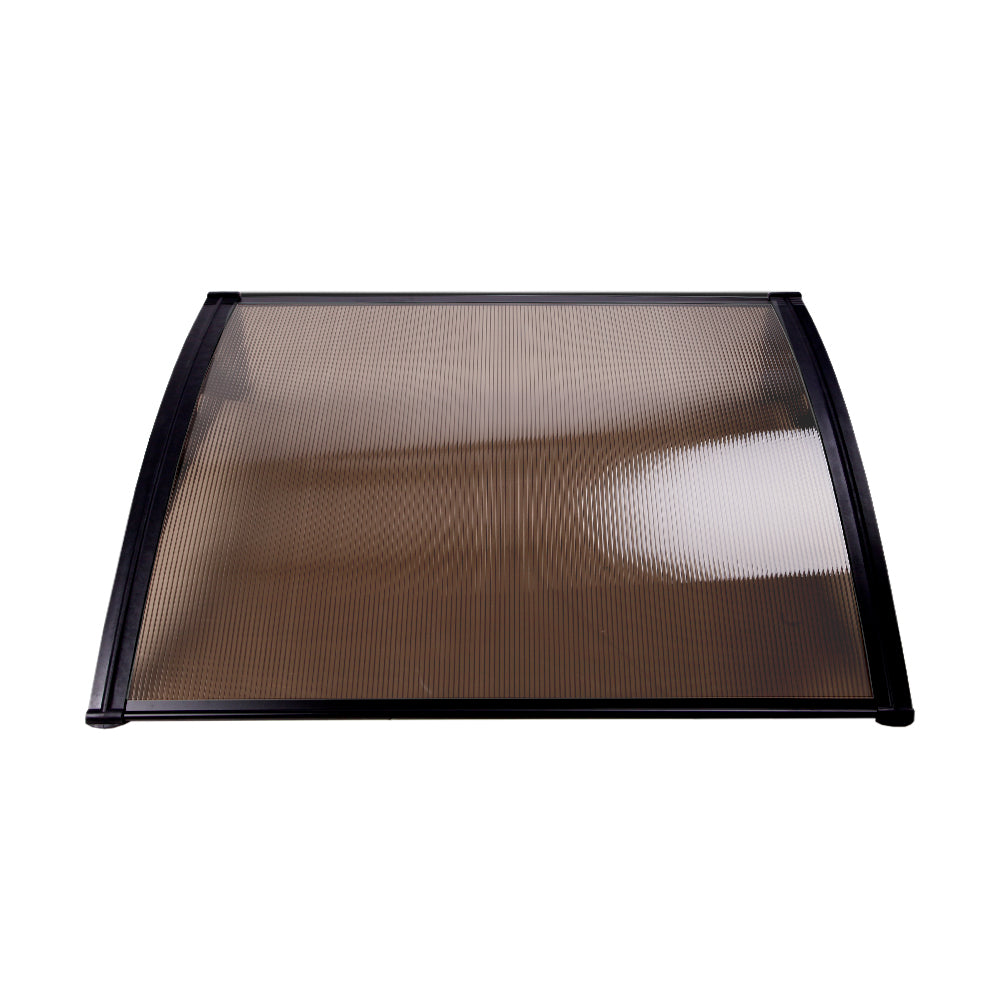 Instahut Window Door Awning? 1mx1m Brown Hollow Sheet Plastic Frame-2