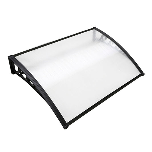 Instahut Window Door Awning 1mx1.2m Transparent Hollow Sheet Plastic Frame-0