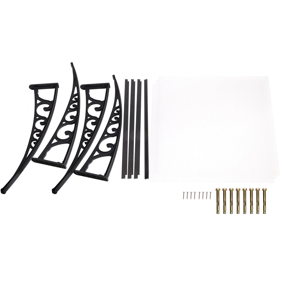 Instahut Window Door Awning 1mx3m Transparent-5