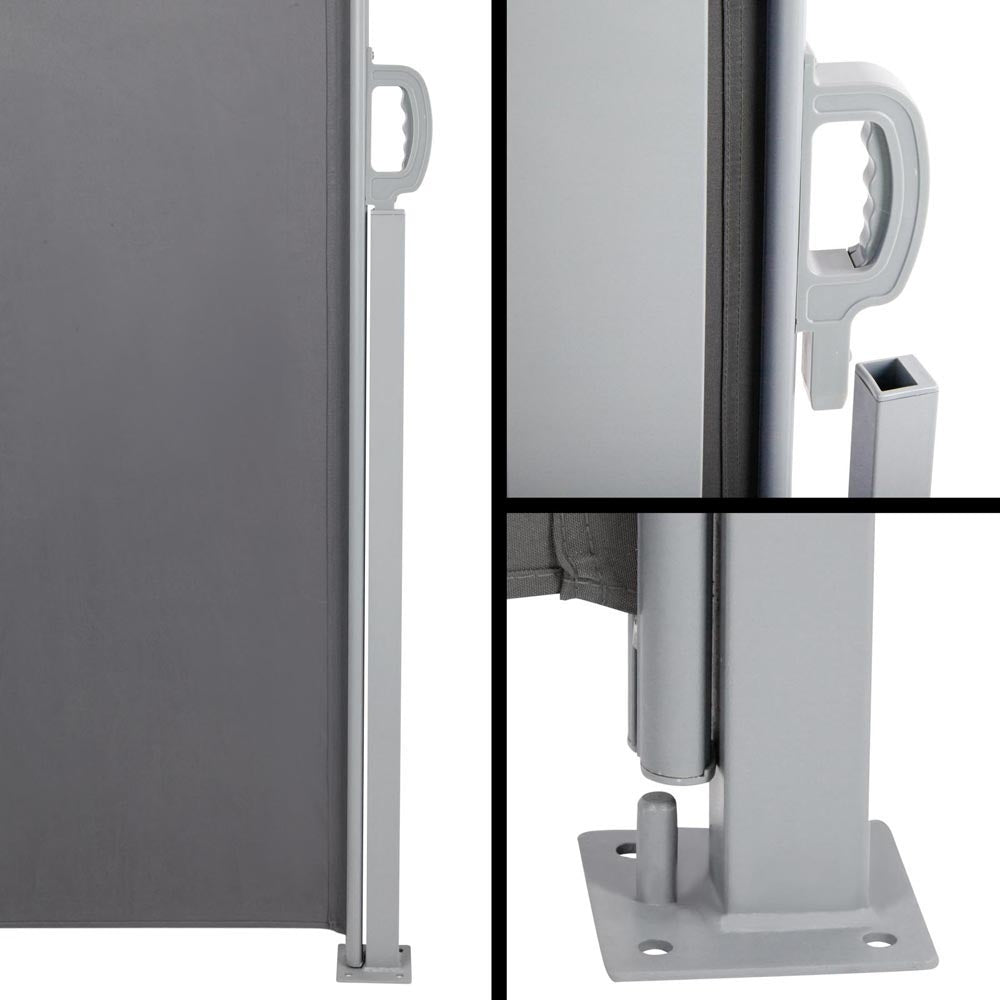 Instahut Side Awning Sun Shade Outdoor Retractable Privacy Screen 2MX6M Grey-4