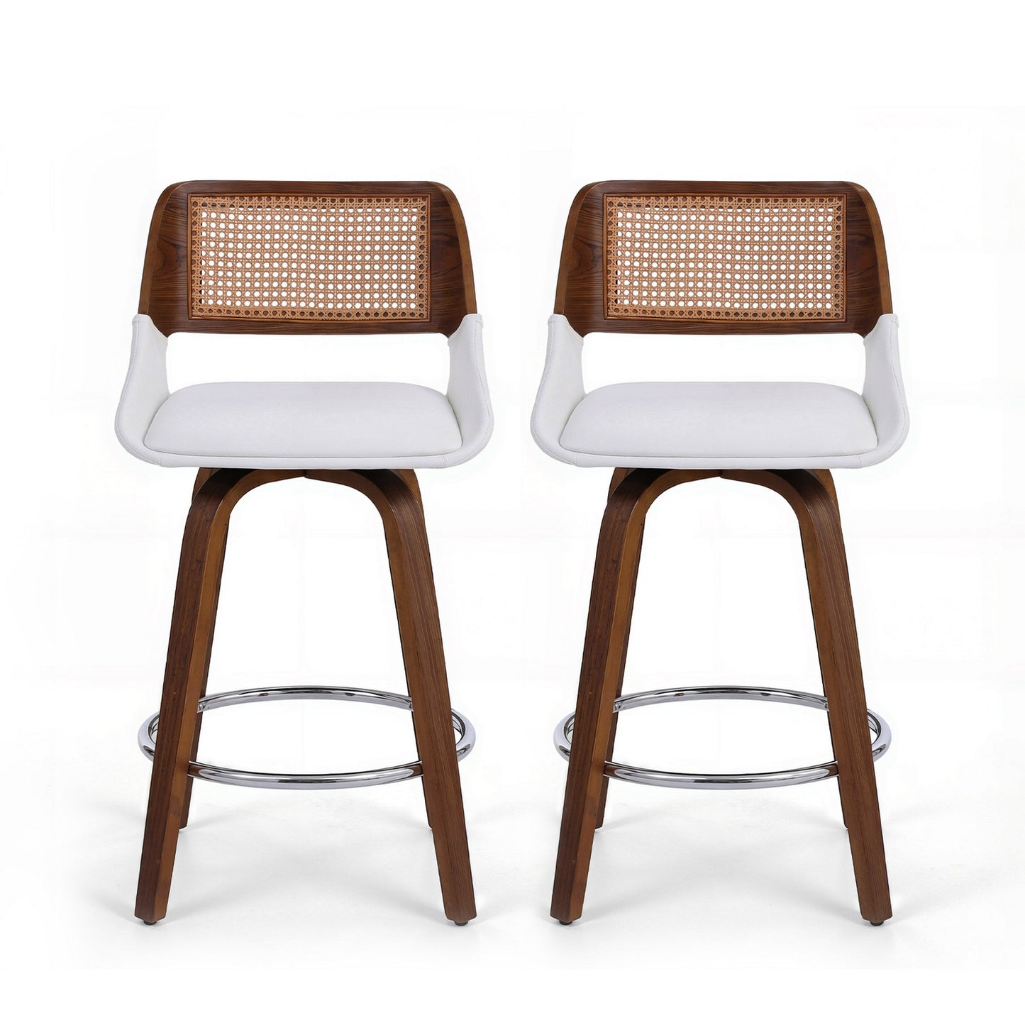 Artiss Wooden Bar Stools Set of 2 Swivel Kitchen Counter Stool Chair 60cm Seat Height