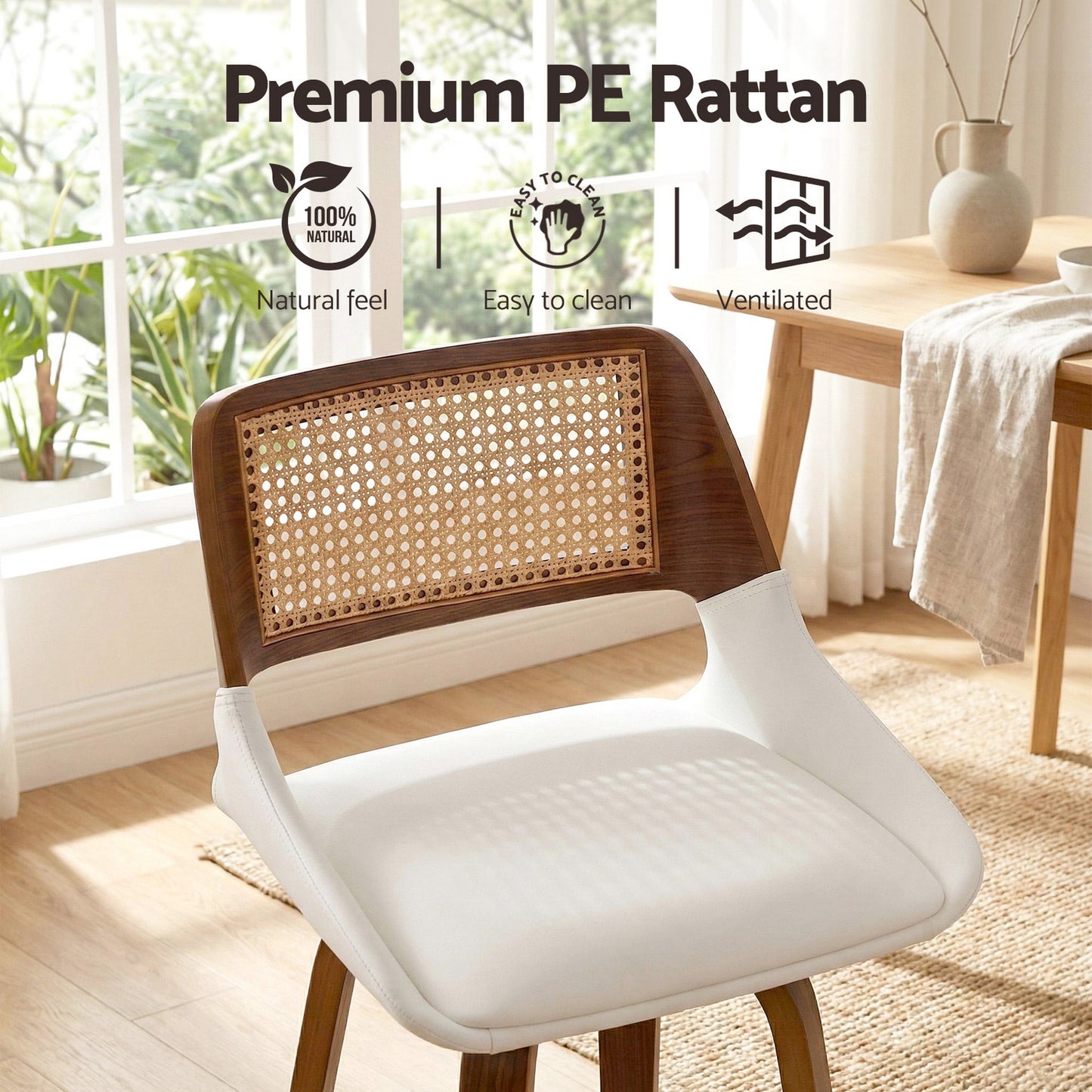 Artiss Wooden Bar Stools Set of 4 Swivel Kitchen Counter Stool Chair 60cm Seat Height