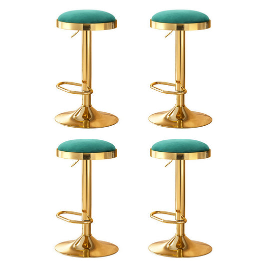 4x Artiss Bar Stools Kitchen Dining Chairs Velvet Padded Stool Green-0