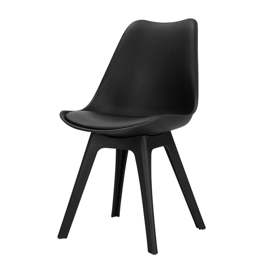 Artiss Dining Chairs Set of 4 Leather Plastic DSW Replica Black-0