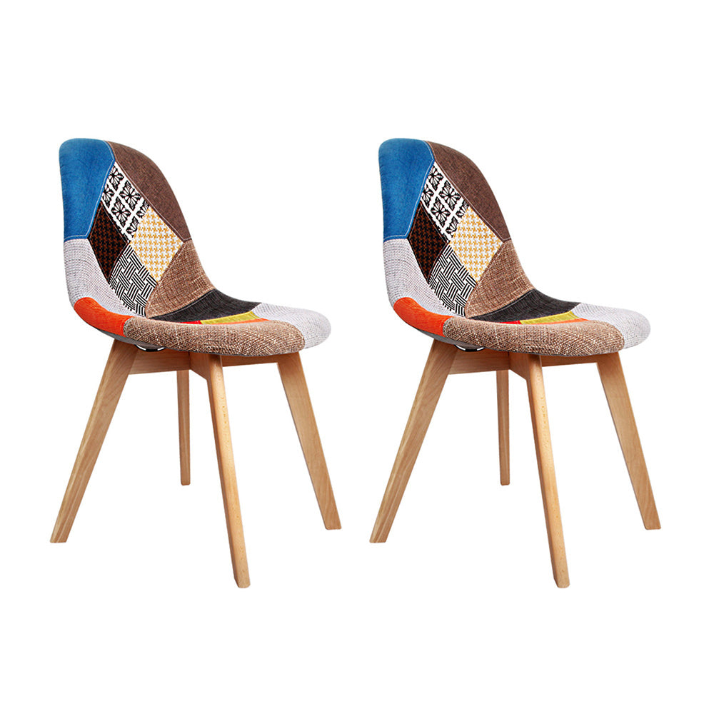 Artiss Dining Chairs Set of 2 Fabric Retro Replica DSW-0