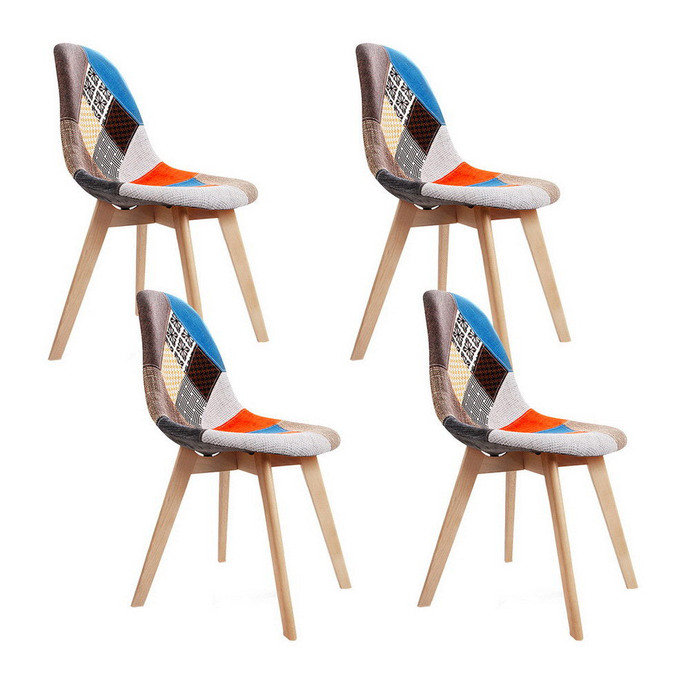 Artiss Dining Chairs Set of 4 Fabric Retro Replica DSW-0