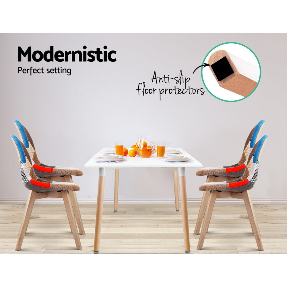 Artiss Dining Chairs Set of 4 Fabric Retro Replica DSW-2