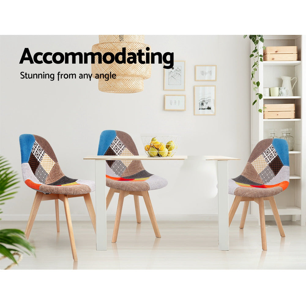 Artiss Dining Chairs Set of 4 Fabric Retro Replica DSW-3