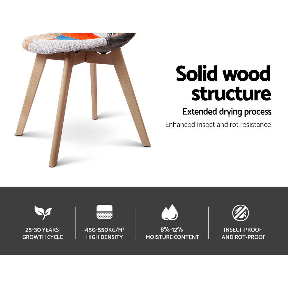 Artiss Dining Chairs Set of 4 Fabric Retro Replica DSW-5