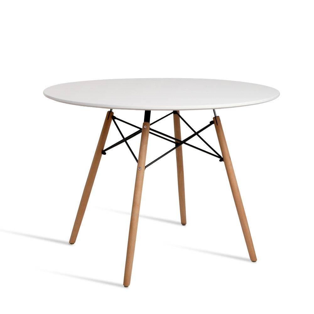 Artiss Dining Table Round White 4 Seater 100CM-0