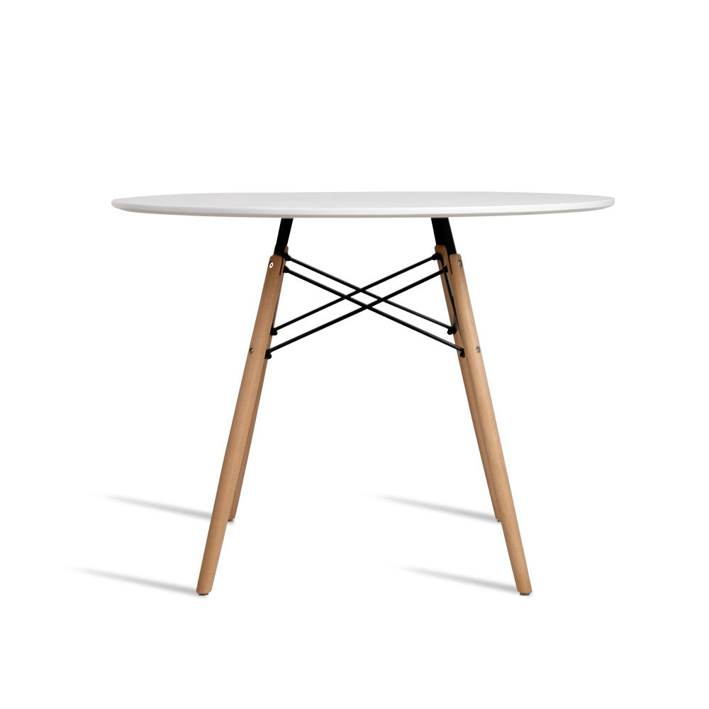 Artiss Dining Table Round White 4 Seater 100CM-2