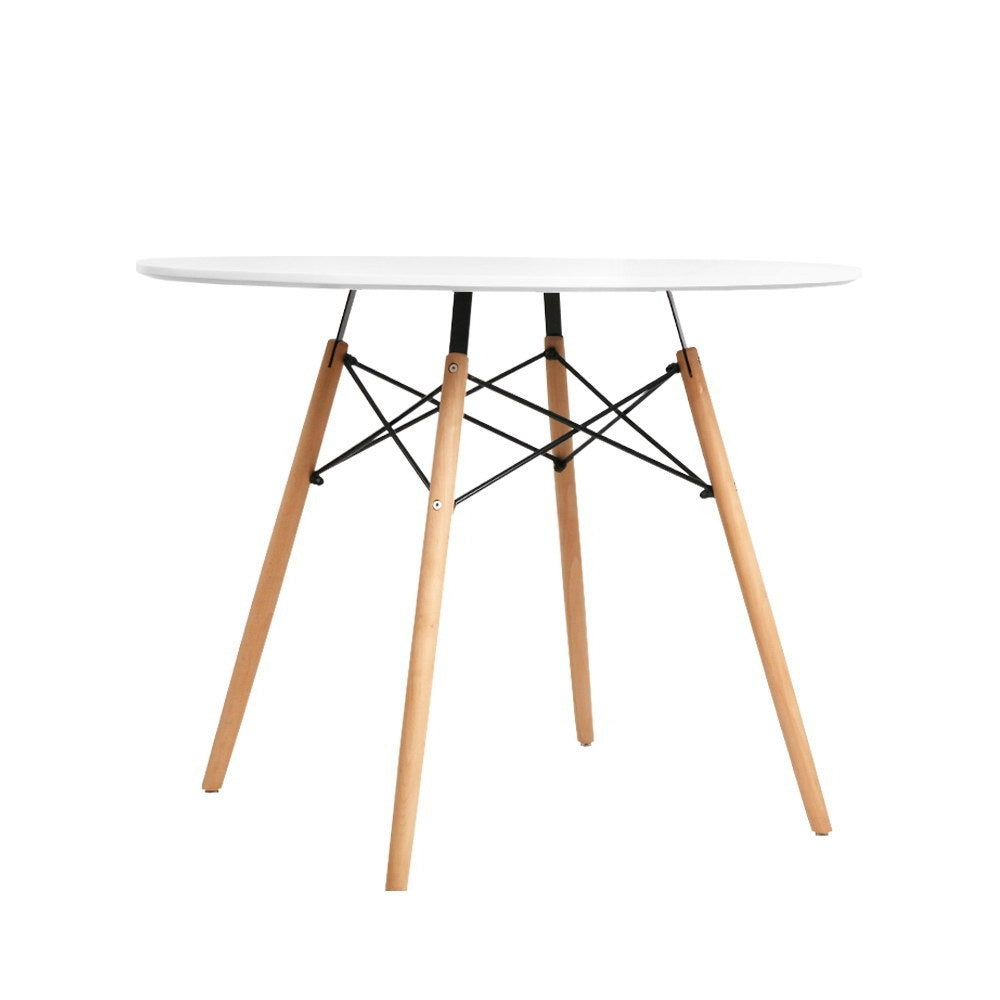 Artiss Dining Table Round White 4 Seater 90CM-0