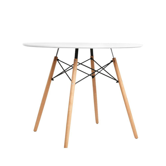 Artiss Dining Table Round White 4 Seater 90CM-0