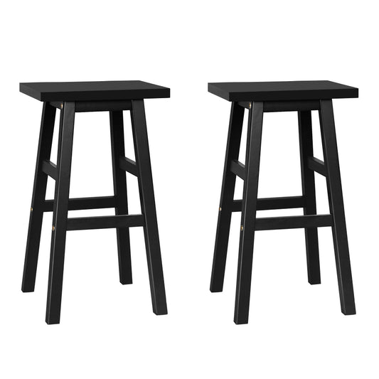 Artiss Bar Stools Kitchen Counter Stools Wooden Chairs Black x2-0