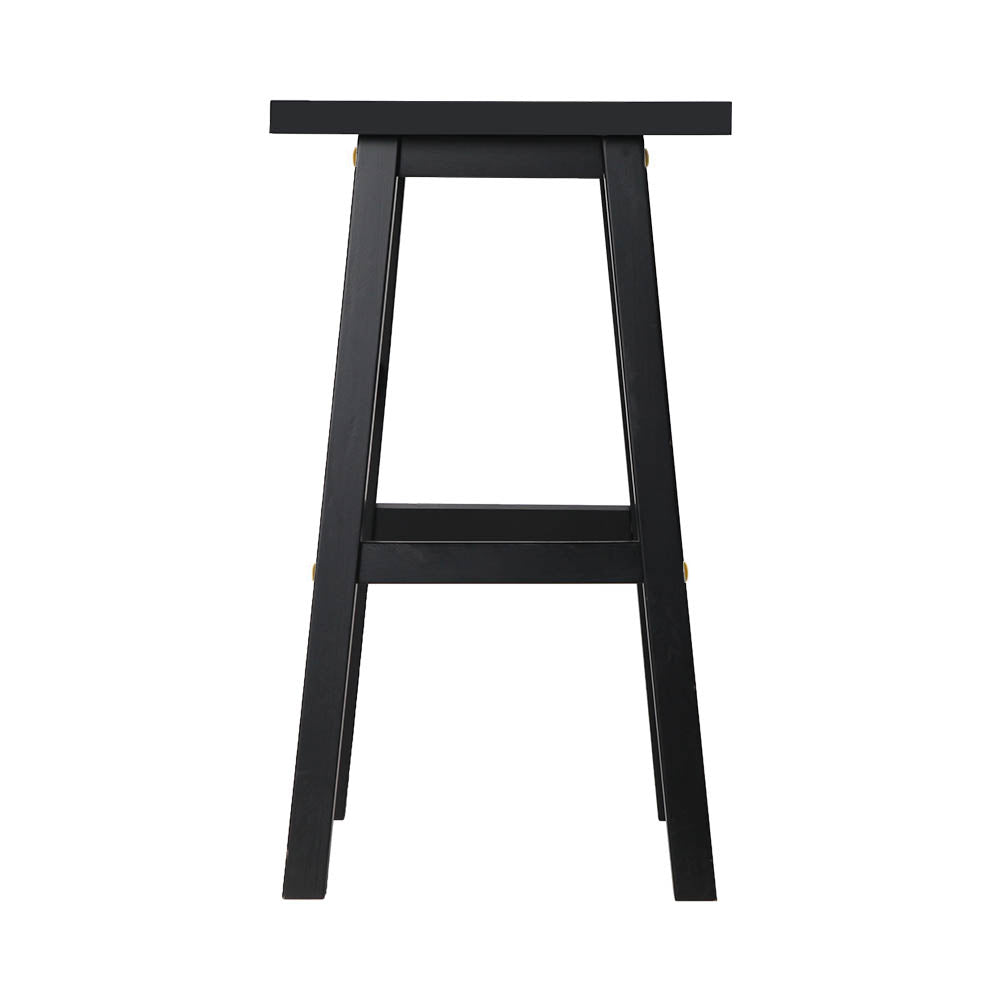 Artiss Bar Stools Kitchen Counter Stools Wooden Chairs Black x2-2