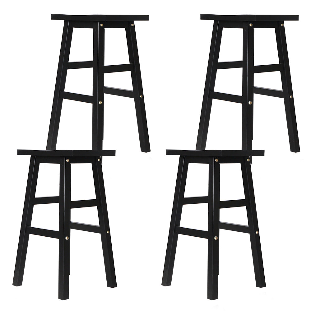 Artiss Bar Stools Kitchen Counter Stools Wooden Chairs Black x4-2