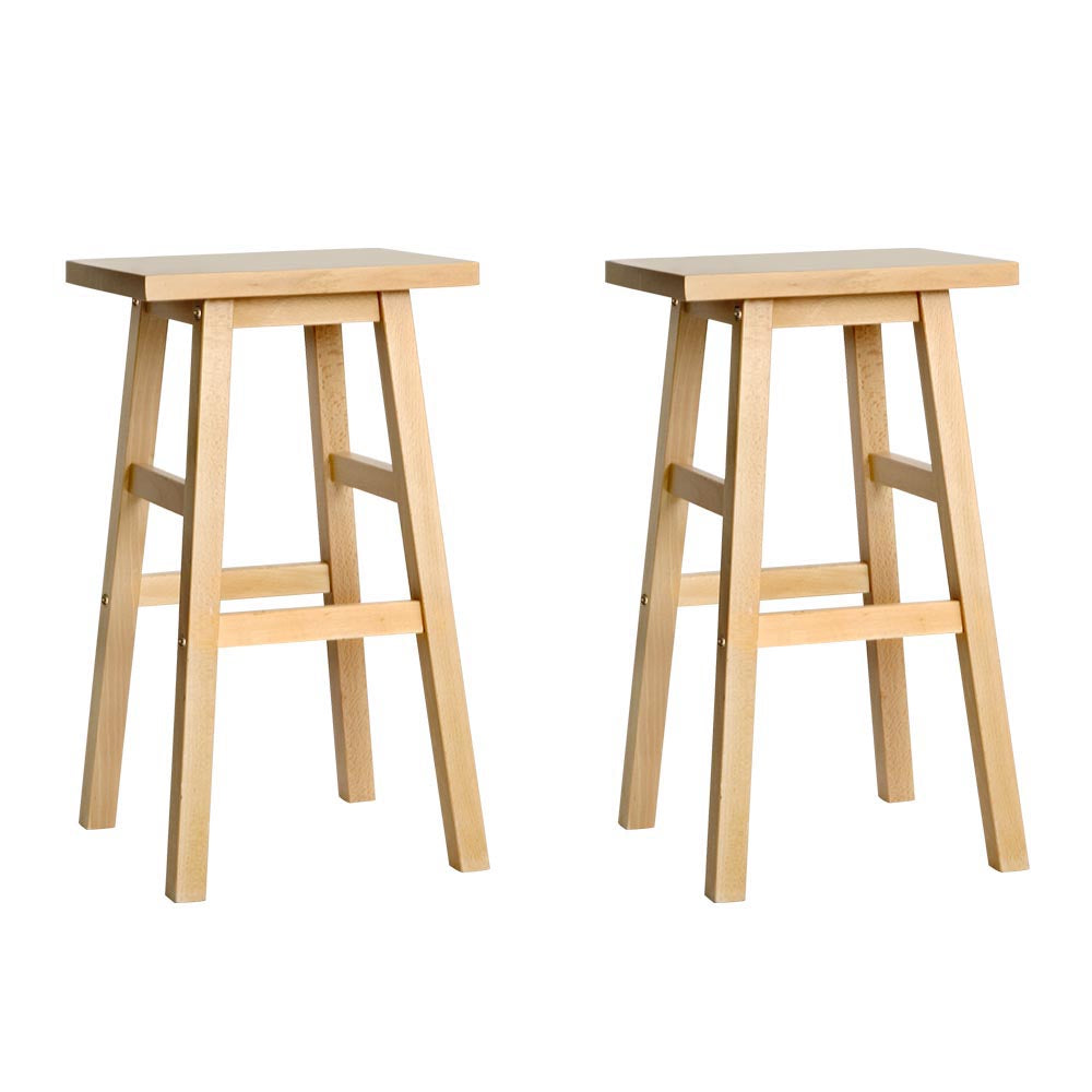 Artiss Bar Stools Kitchen Counter Stools Wooden Chairs Natural x2-0