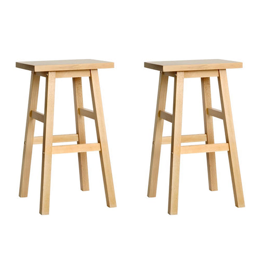 Artiss Bar Stools Kitchen Counter Stools Wooden Chairs Natural x2-0