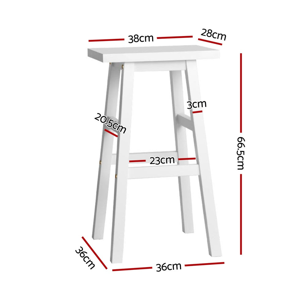 Artiss 4x Bar Stools Kitchen Chairs Wooden White-1