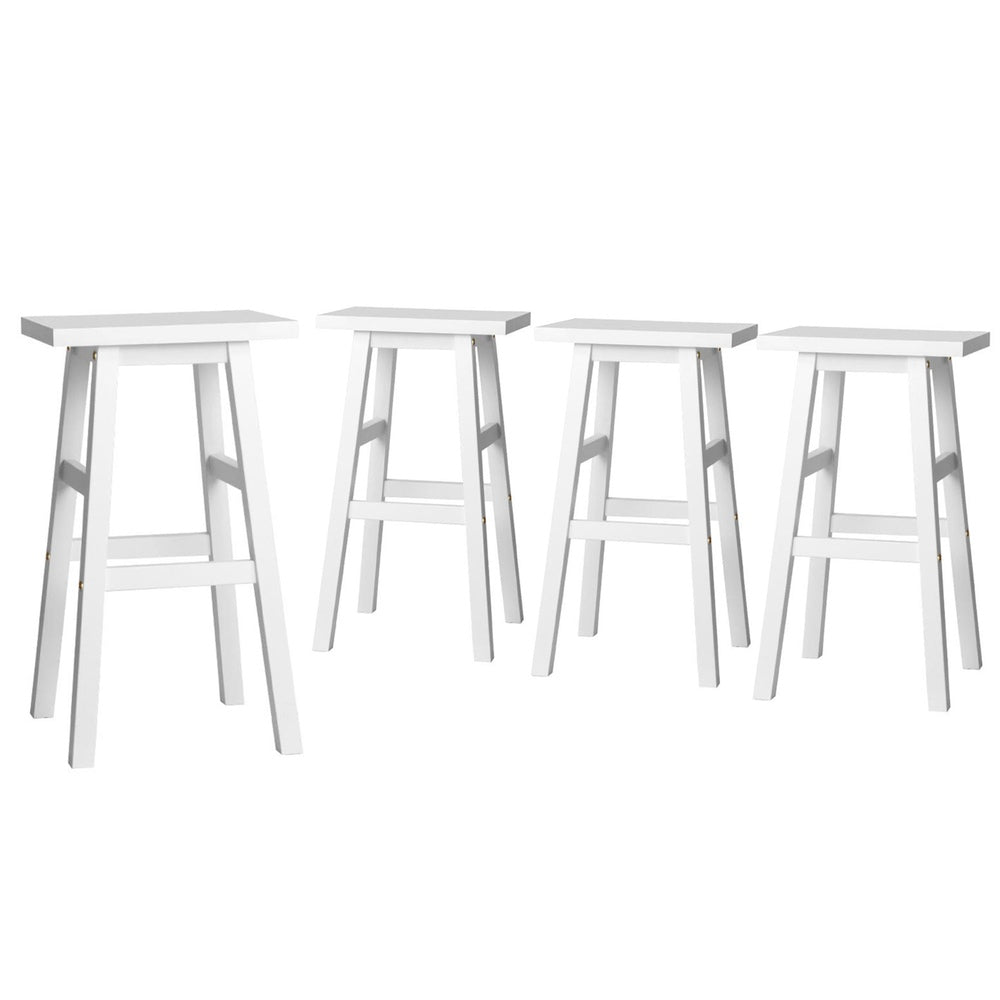 Artiss 4x Bar Stools Kitchen Chairs Wooden White-2