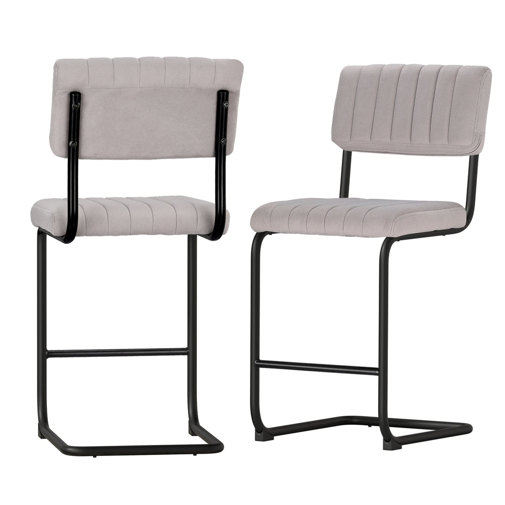 Artiss 2x Bar Stools Velvet Chairs-0