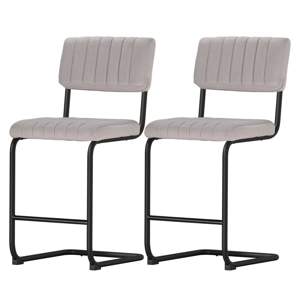 Artiss 2x Bar Stools Velvet Chairs-2