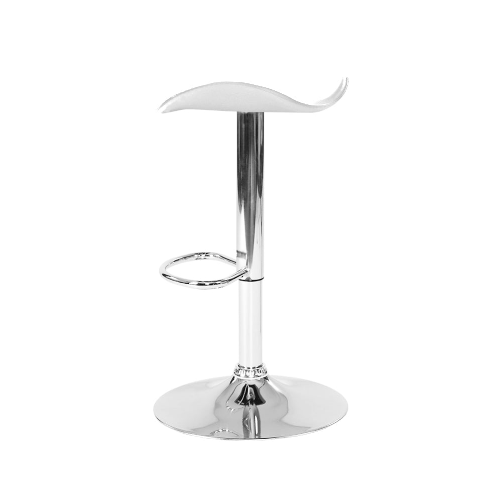 Artiss 4x Bar Stools Leather Gas Lift Chair White-3