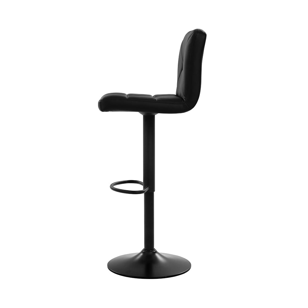 Artiss 4x Bar Stools Gas Lift Leather Chair Black-3