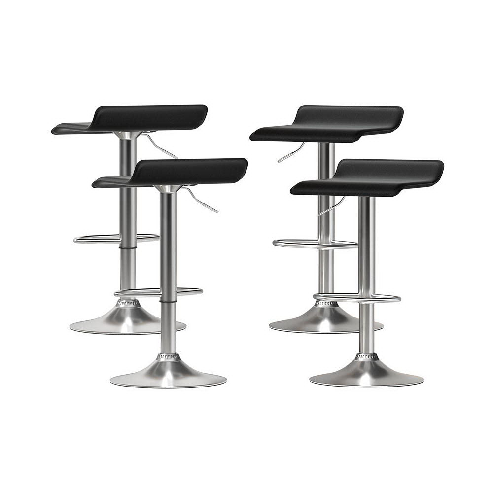 Artiss 4x Bar Stools Faux Leather Chair Black-0