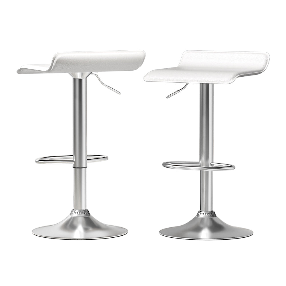 Artiss 2x Bar Stools Faux Leather Chair White-6