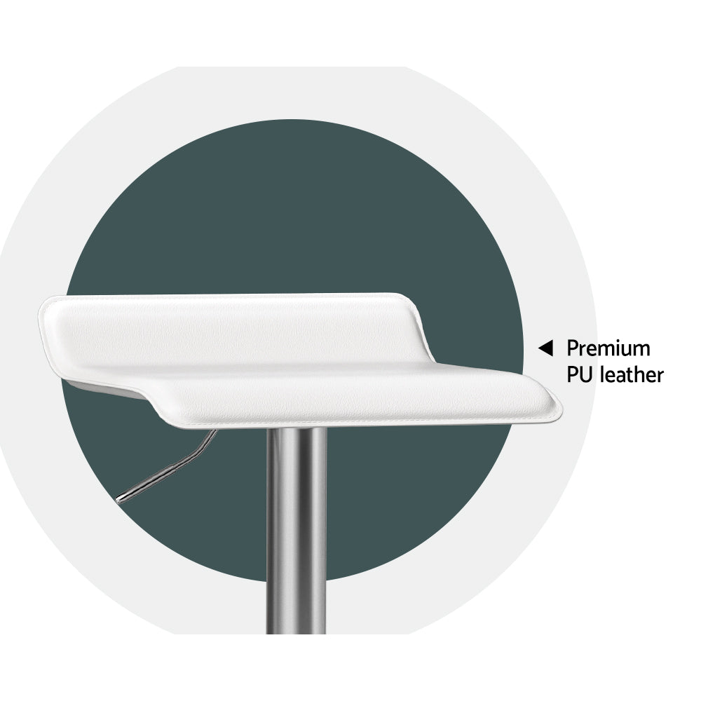 Artiss 4x Bar Stools Faux Leather Chair White-2