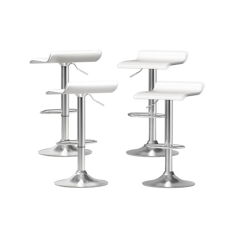 Artiss 4x Bar Stools Faux Leather Chair White-6