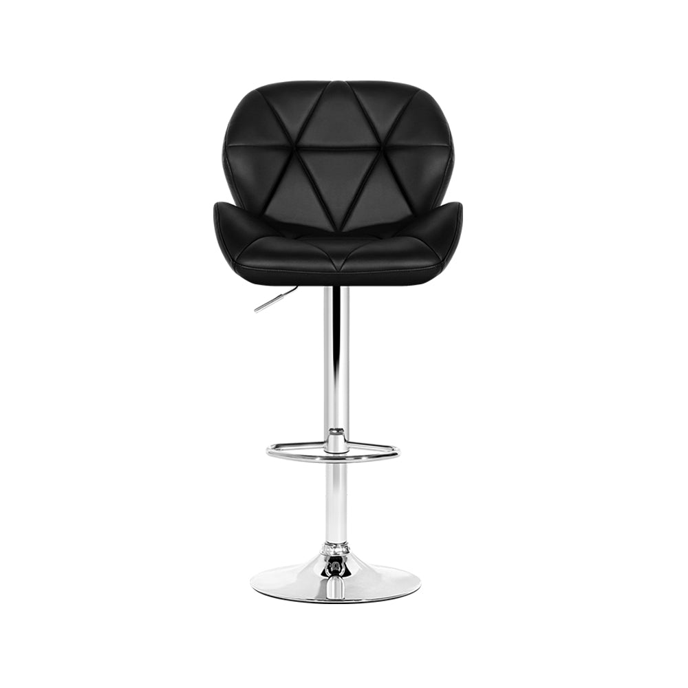 Artiss 4x Bar Stools Gas Lift Padded Leather Black-2