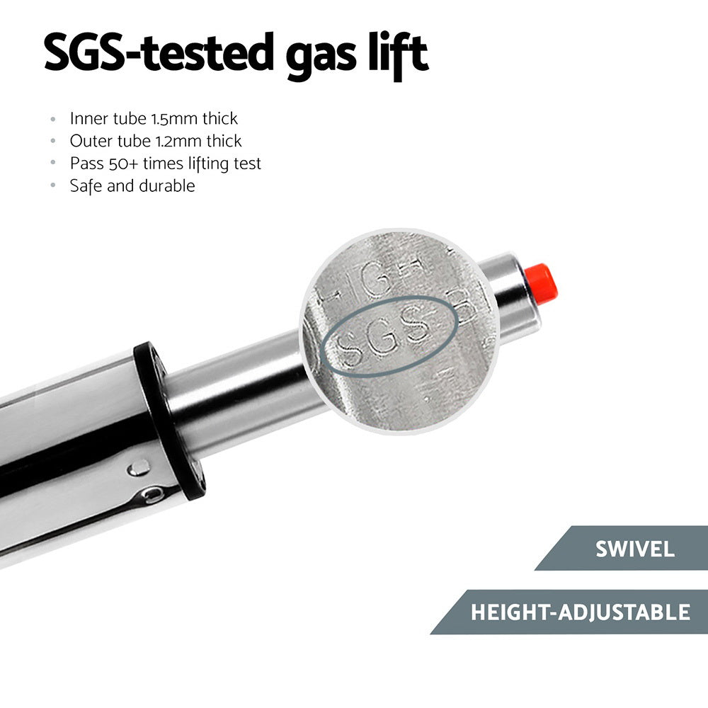 Artiss 1x Leather Bar Stools Swivel Adjustable Gas Lift PU Counter Chairs Brown-5