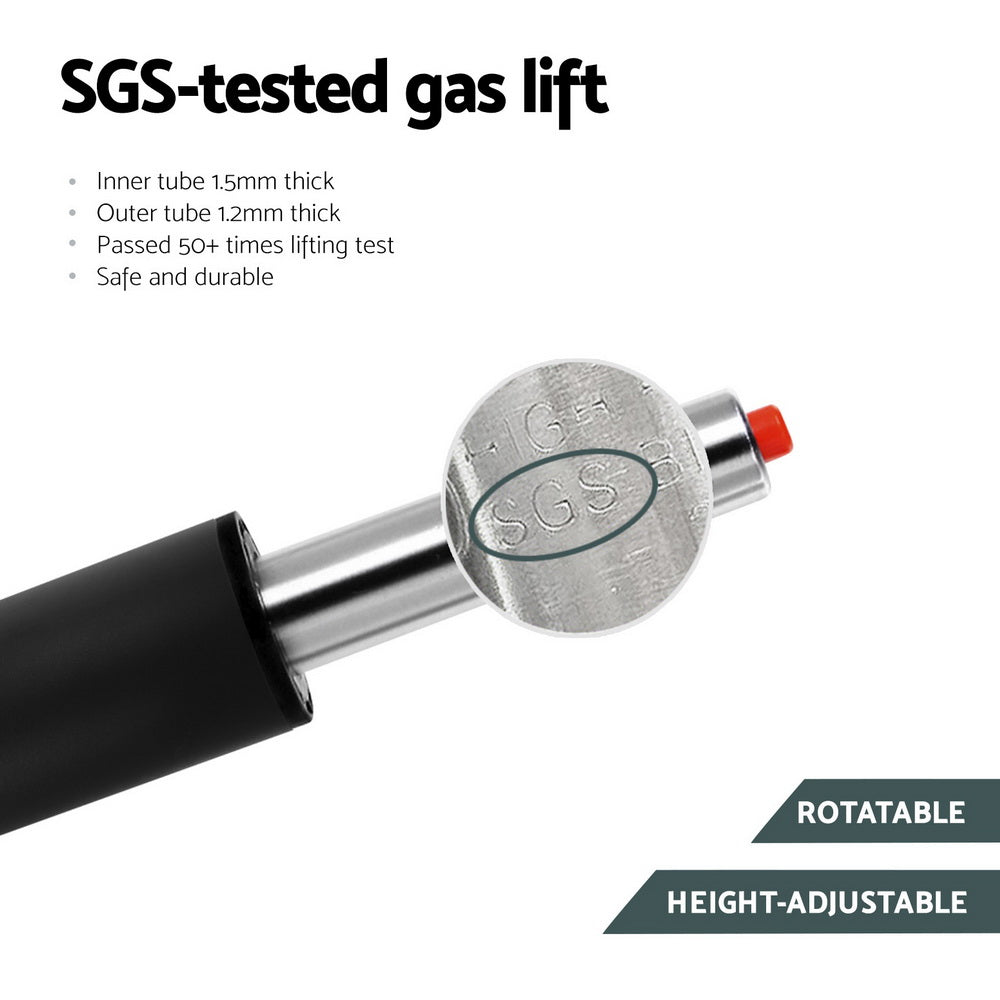 Artiss 4x Bar Stools Vintage Leather Gas Lift Grey-5