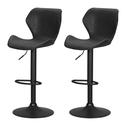 Artiss Bar Stools Kitchen Counter Stools Swivel Gas Lift Vintage Chairs Black x2-0