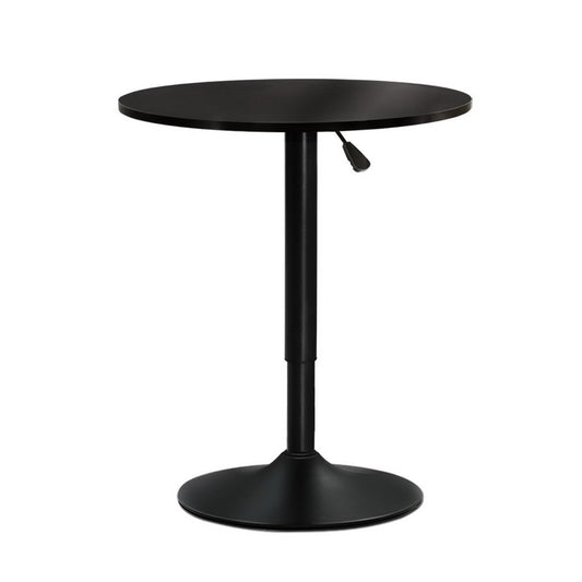 Artiss Bar Table Gas Lift Round Black-0