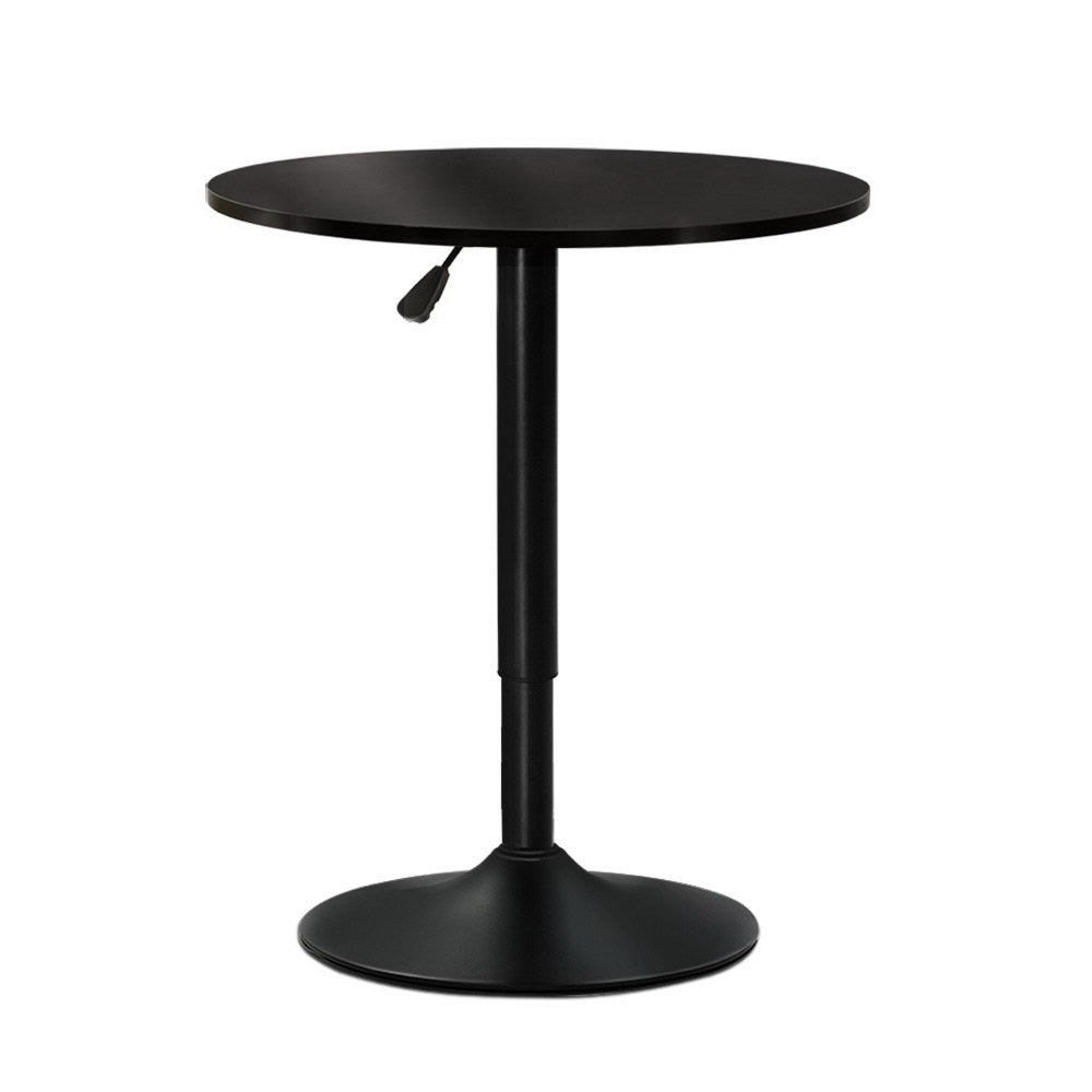 Artiss Bar Table Gas Lift Round Black-3