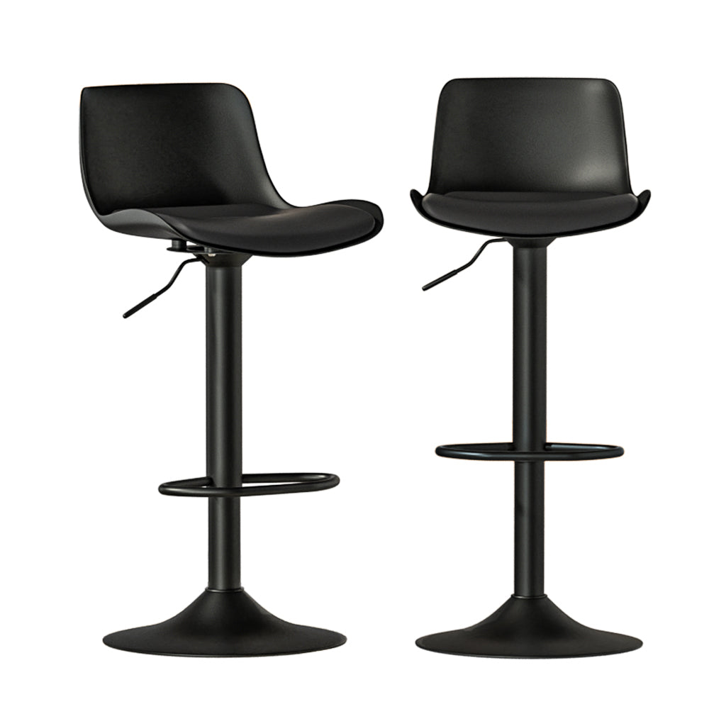 Artiss 2x Bar Stools Padded Seat Gas Lift Black-0