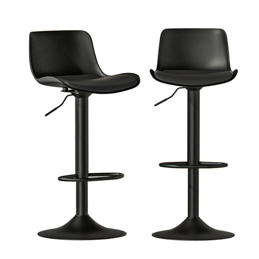 Artiss 2x Bar Stools Padded Seat Gas Lift Black-0