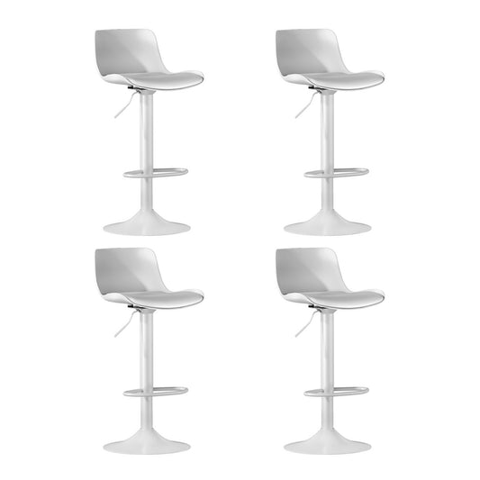 4x Artiss Bar Stools Kitchen Swivel Gas Lift Stool Leather Dining Chairs White-0