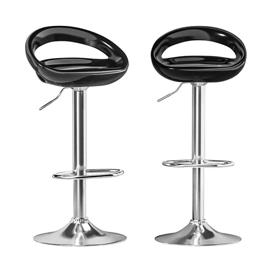 Artiss 2x Bar Stools Gas Lift Plastic Seat Black-0