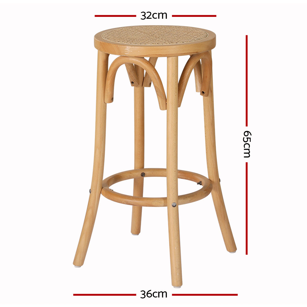 Artiss Bar Stool Rattan Seat Wooden-1