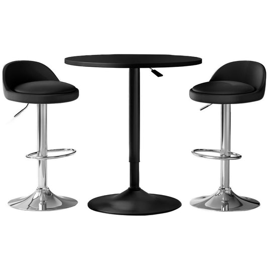 Artiss Bar Table and Stools Set Dining Desk Kitchen Chairs Cafe Pub-0