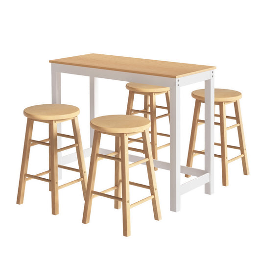 Artiss Bar Table and Stools Set Dining Desk Kitchen Chairs Cafe Pub-0