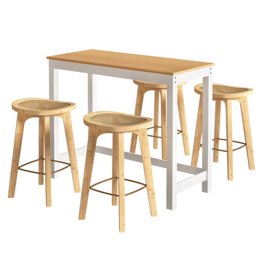 Artiss Bar Table and Stools Set Dining Desk Kitchen Chairs Cafe Pub-0