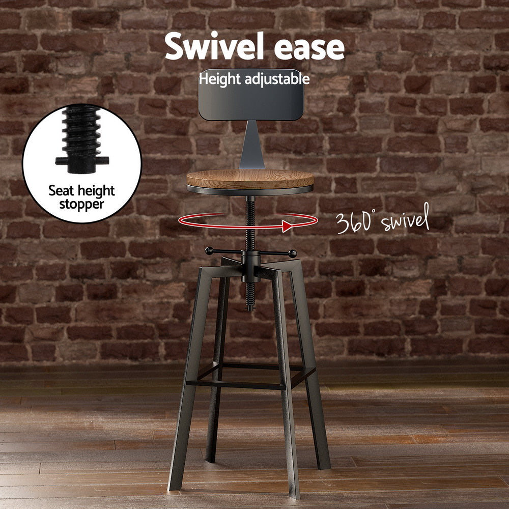 Artiss Bar Table and Stools Set Dining Desk Industrial Kitchen Chairs Cafe Pub-4