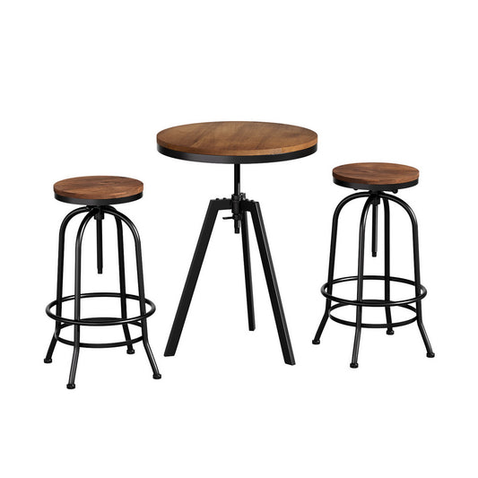 Artiss Bar Table Stools Set Dining Desk Industrial Kitchen Chairs Cafe Pub-0
