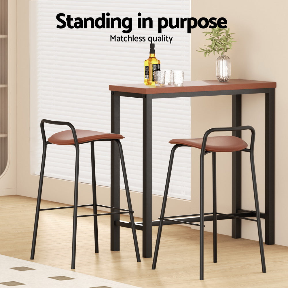 Artiss Bar Table and Stools Set Dining Desk Kitchen Chairs Cafe Pub-3